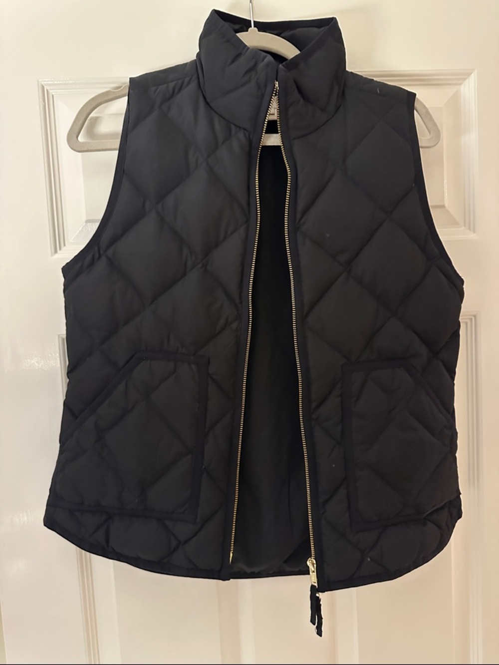 J. Crew Quilted Sleeveless Puffer Vest in Black